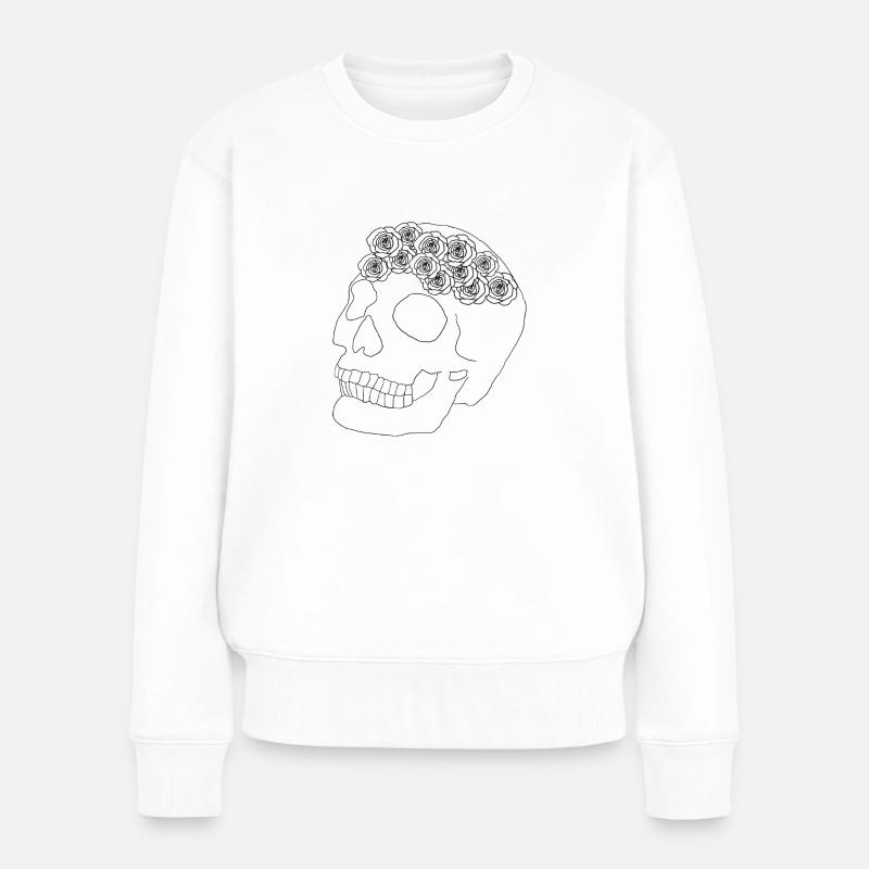 Calavera con Rosario - Frauen Premium Bio Pullover - Weiß