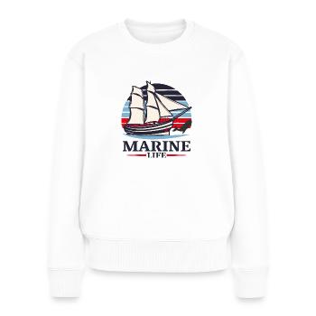 sailing, boat, marine, see - Frauen Premium Bio Pullover - Weiß - Vorne - Julia (174cm)