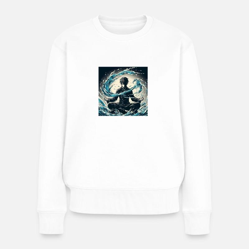 Meditatives Wasser- Element - Frauen Premium Bio Pullover - Weiß
