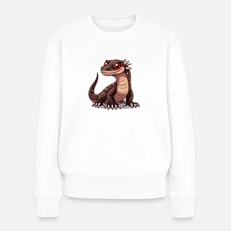 Waran - Frauen Premium Bio Pullover - Weiß