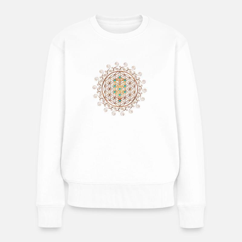 Fleur de Vie, Sephiroth, Kabbale, Arbre de Vie - Pull Premium bio Femme - blanc