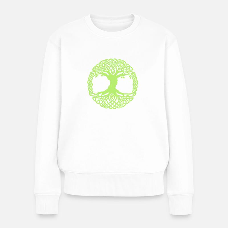 CelticTree - Frauen Premium Bio Pullover - Weiß