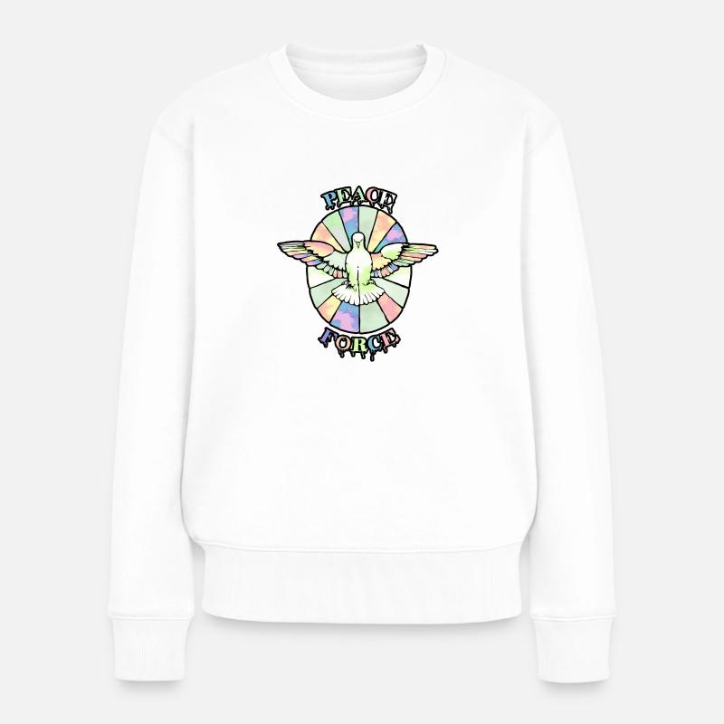 PeaceForce - Frauen Premium Bio Pullover - Weiß