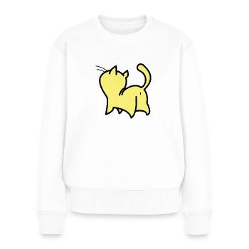 gelbe katze - Frauen Premium Bio Pullover - Weiß - Vorne - Julia (174cm)