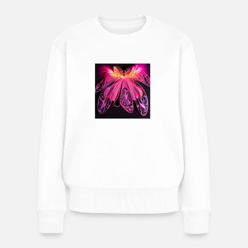 Mandala-Blume - Frauen Premium Bio Pullover - Weiß