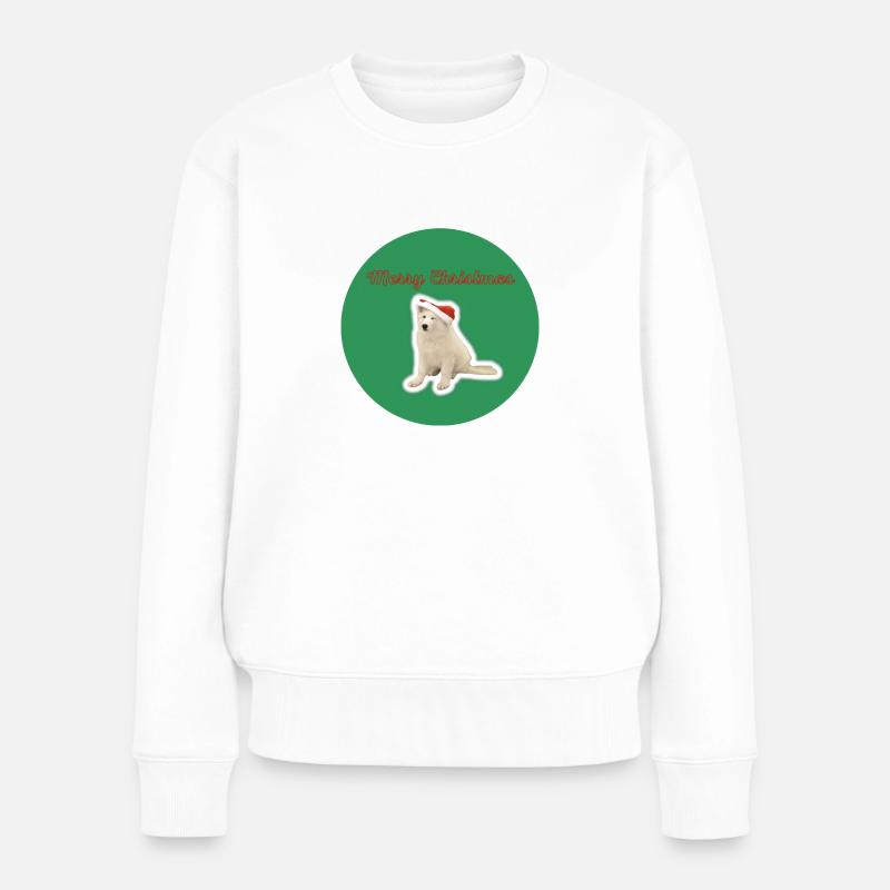 Merry Christmas - Frauen Premium Bio Pullover - Weiß