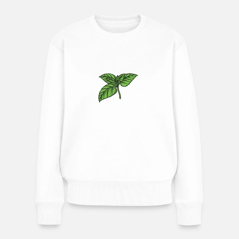 Menthe Feuille de menthe - Pull Premium bio Femme - blanc