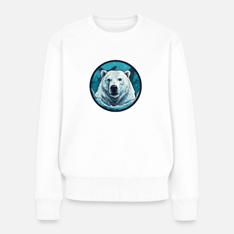 Eisbär - Frauen Premium Bio Pullover - Weiß