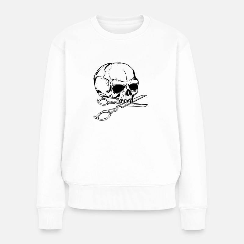Schneider // Skull // Illustration - Frauen Premium Bio Pullover - Weiß