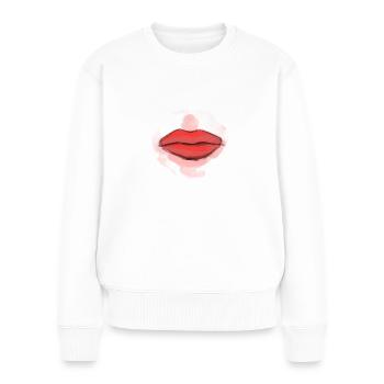 Red Lips - Frauen Premium Bio Pullover - Weiß - Vorne - Julia (174cm)