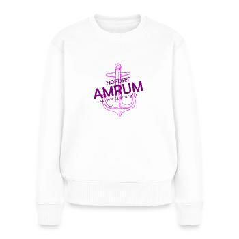 Amrum Nordsee Koordinaten - Frauen Premium Bio Pullover - Weiß - Vorne - Julia (174cm)