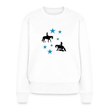 Plaisir & Reining étoiles - Pull Premium bio Femme - blanc - Devant - Julia (174cm)