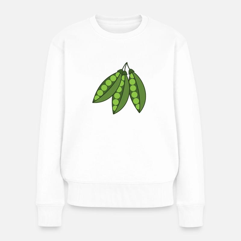 Erbsen - Frauen Premium Bio Pullover - Weiß