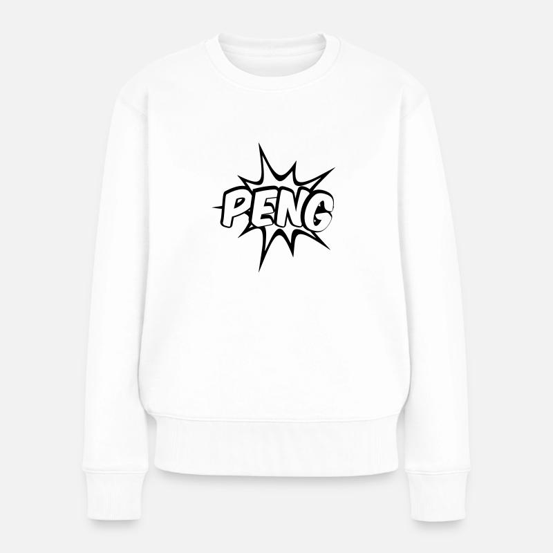 Peng Comic Design - Frauen Premium Bio Pullover - Weiß