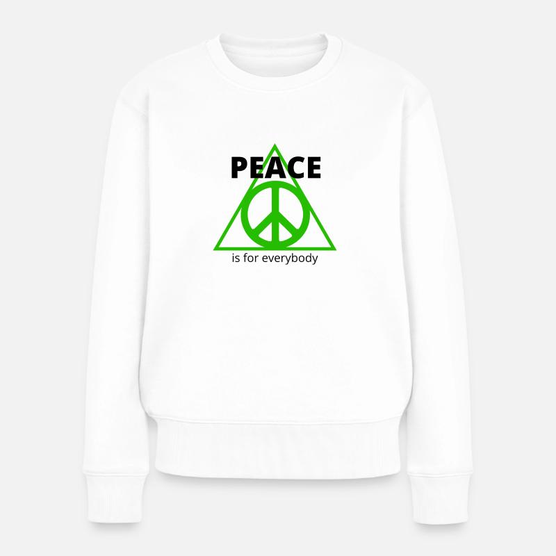 Peace is for everybody - Frauen Premium Bio Pullover - Weiß