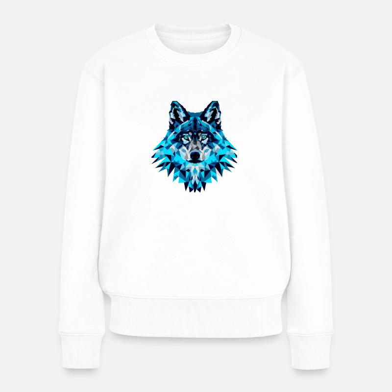 Nachtwolf - Frauen Premium Bio Pullover - Weiß