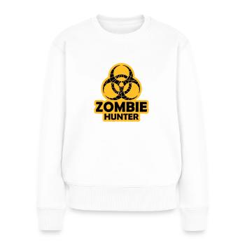 zombie hunter Halloween quote - Women's Premium Organic Jumper - white - Front - Julia (174cm)