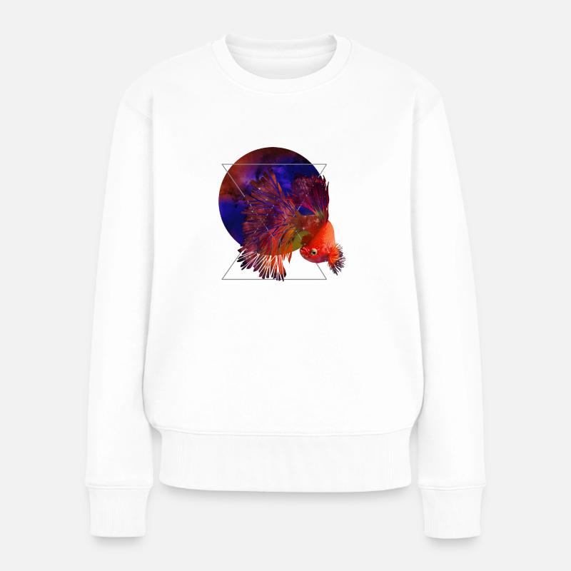 Space Fish - Women's Premium Organic Jumper - white