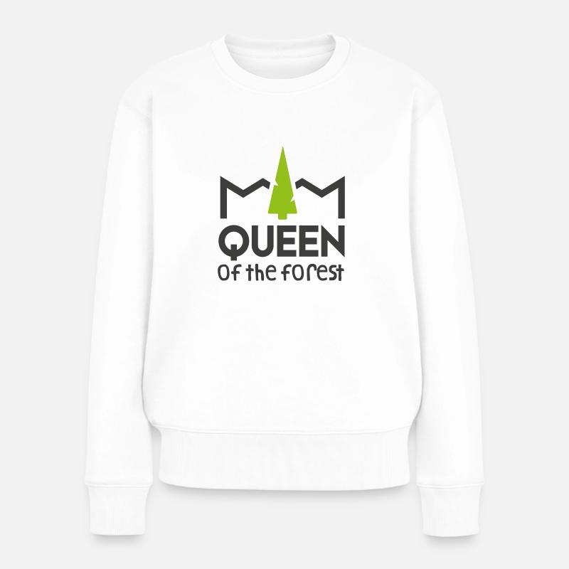 Queen of the forest - Frauen Premium Bio Pullover - Weiß