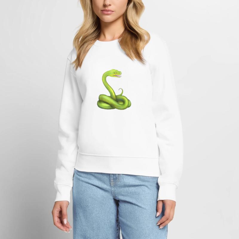 L’animal de la jungle du serpent python vert Pull Premium bio Femme