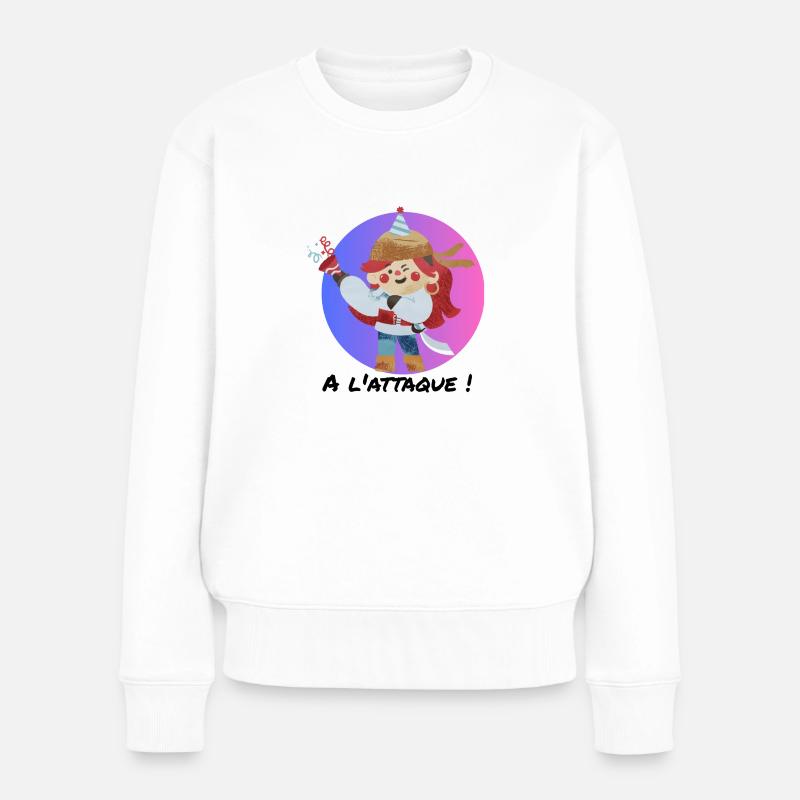 Pirate girl, à l'attaque ! - Pull Premium bio Femme - blanc