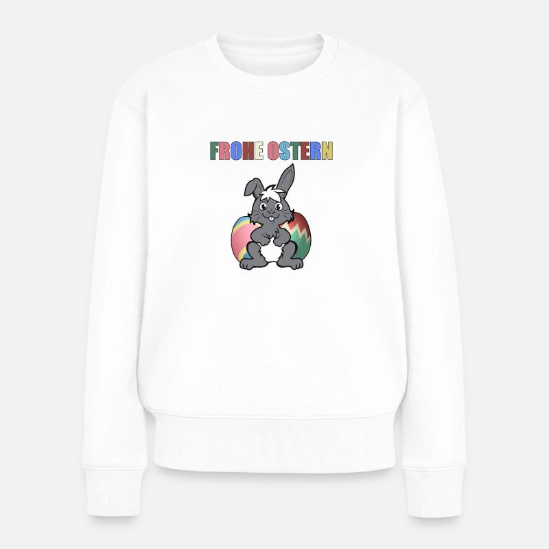 FROHE OSTERN - Frauen Premium Bio Pullover - Weiß