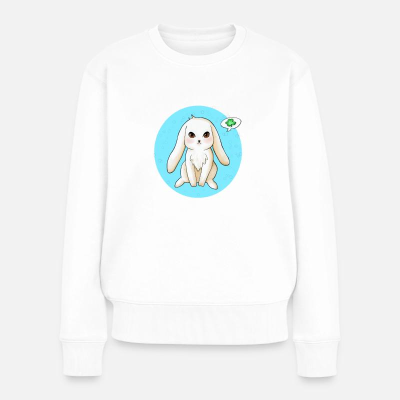 Hase - Frauen Premium Bio Pullover - Weiß