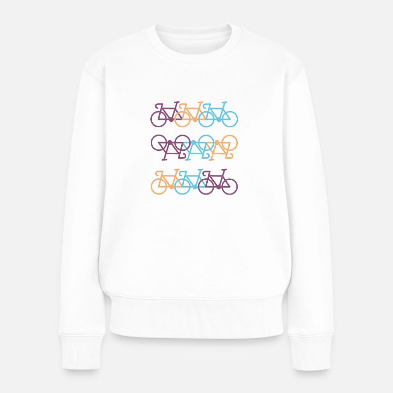 Fahrrad - Frauen Premium Bio Pullover - Weiß