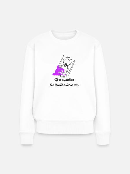 life is a pattern black - Women's Premium Organic Jumper - white