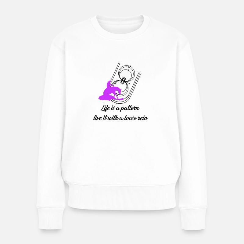 life is a pattern schwarz - Frauen Premium Bio Pullover - Weiß