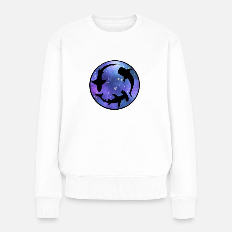 Haie Universum - Frauen Premium Bio Pullover - Weiß