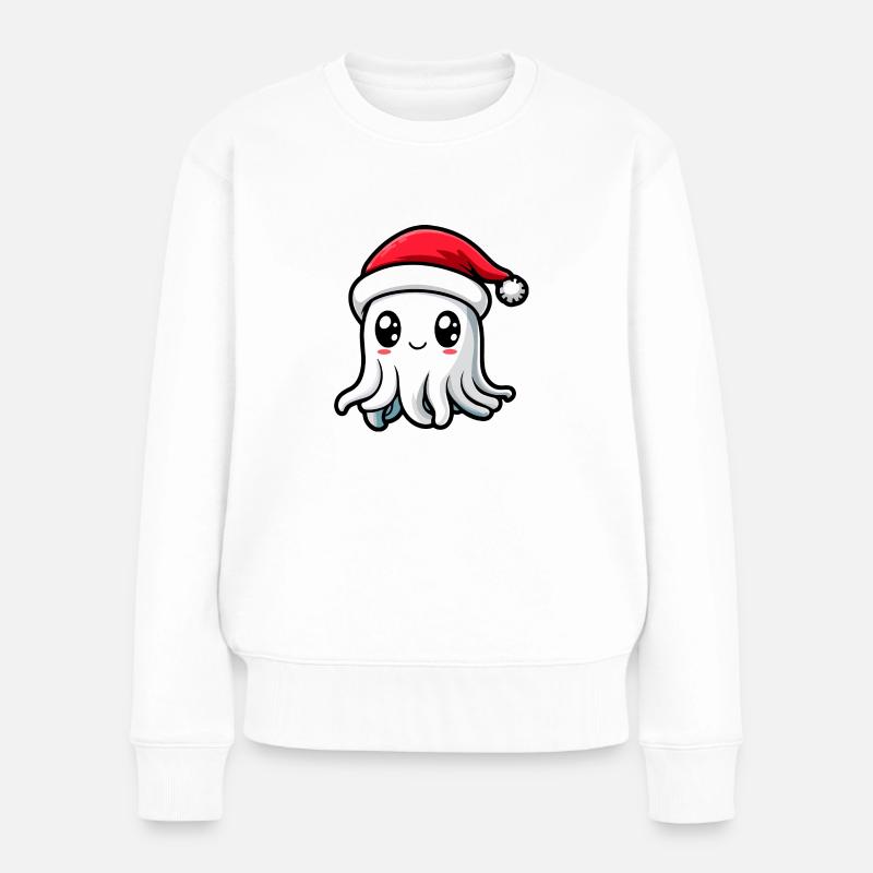 Qualle Weihnachten - Frauen Premium Bio Pullover - Weiß