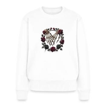 Dunkle Romantik | Gotische Ästhetik - Frauen Premium Bio Pullover - Weiß - Vorne - Julia (174cm)