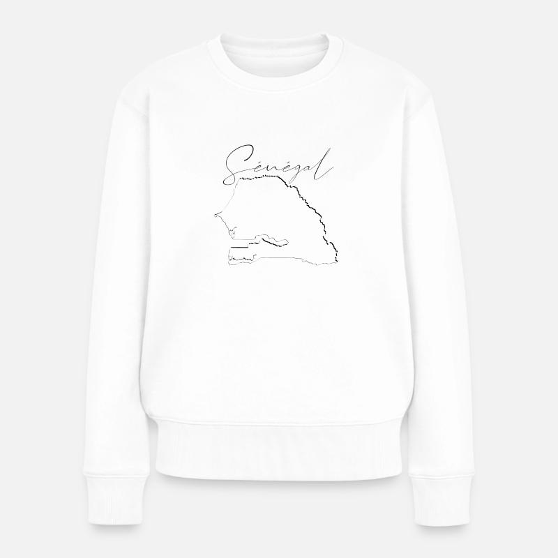 Carte du Sénégal - ombre FR - Pull Premium bio Femme - blanc
