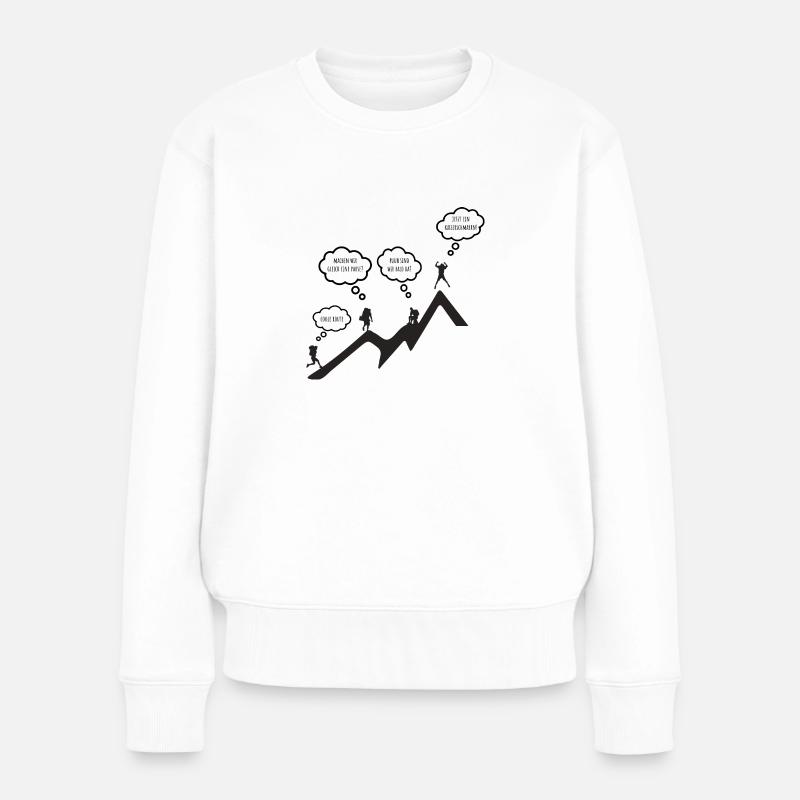 Bergsteiger lustiger Kaiserschmarrn Spruch motiv - Frauen Premium Bio Pullover - Weiß