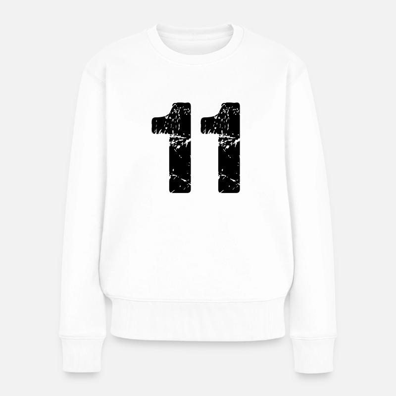 11 - Frauen Premium Bio Pullover - Weiß