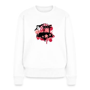 Japan-Style (Torii, Sterne) - Frauen Premium Bio Pullover - Weiß - Vorne - Julia (174cm)