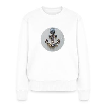 Ein Anker aus Muscheln - Frauen Premium Bio Pullover - Weiß - Vorne - Julia (174cm)