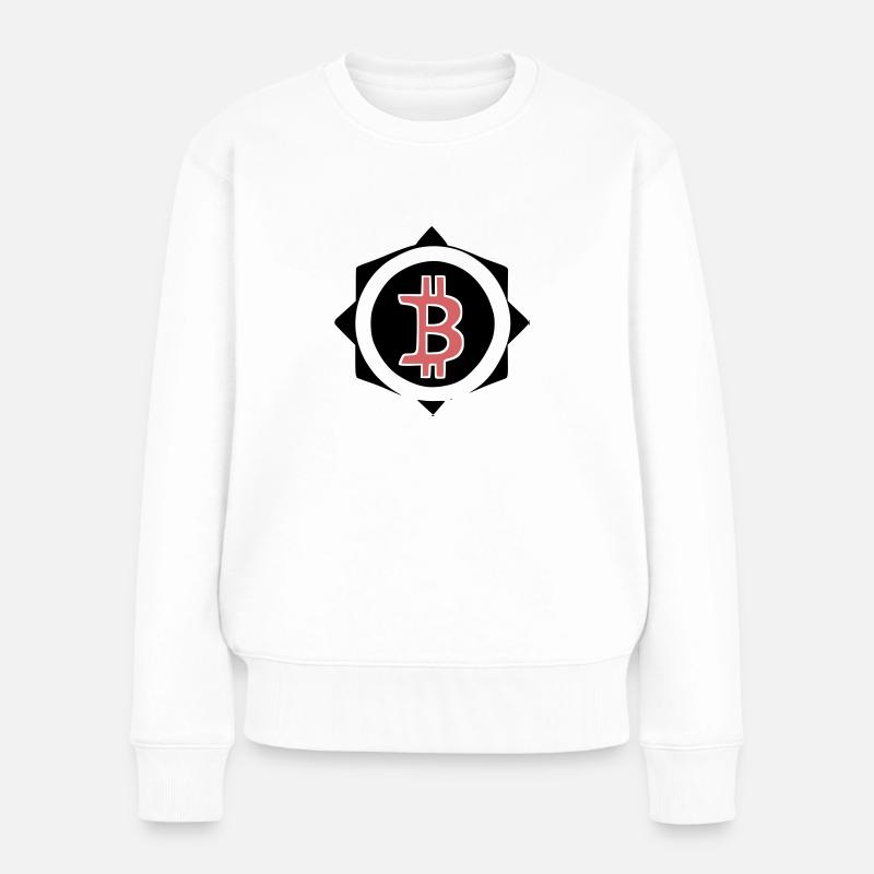 Bitcoin Krypto Währung virtuellen Lebens Vector 2 - Frauen Premium Bio Pullover - Weiß
