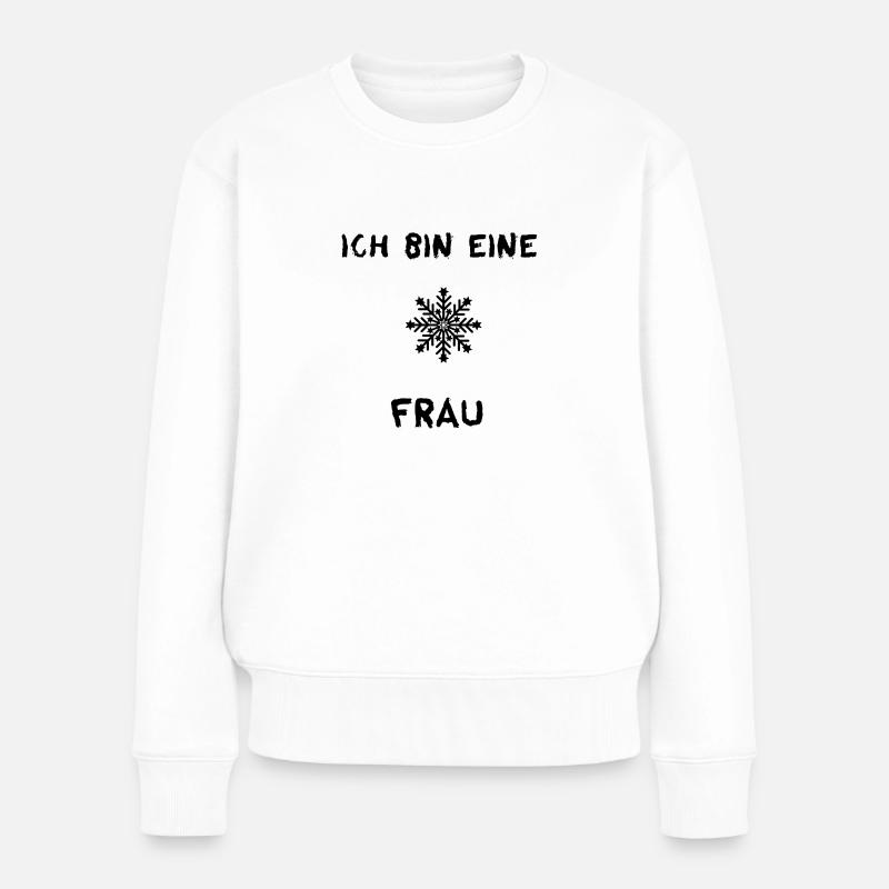 Kälte Frau - Frauen Premium Bio Pullover - Weiß