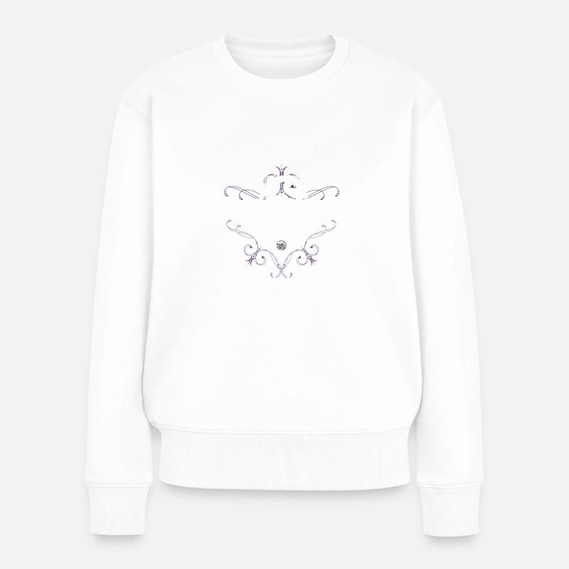Buchstabe C Buchstabe-C - Frauen Premium Bio Pullover - Weiß