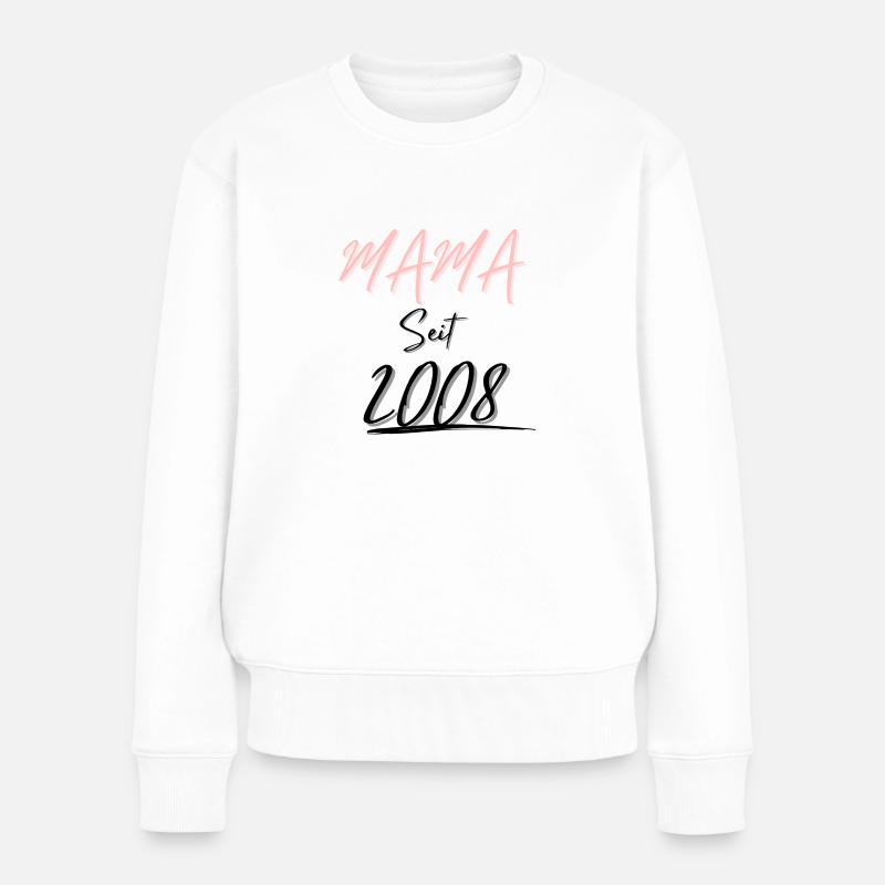 MAMA Seit 2008 - Frauen Premium Bio Pullover - Weiß
