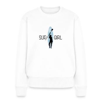 SUP Girl Stand Up Paddling - Frauen Premium Bio Pullover - Weiß - Vorne - Julia (174cm)
