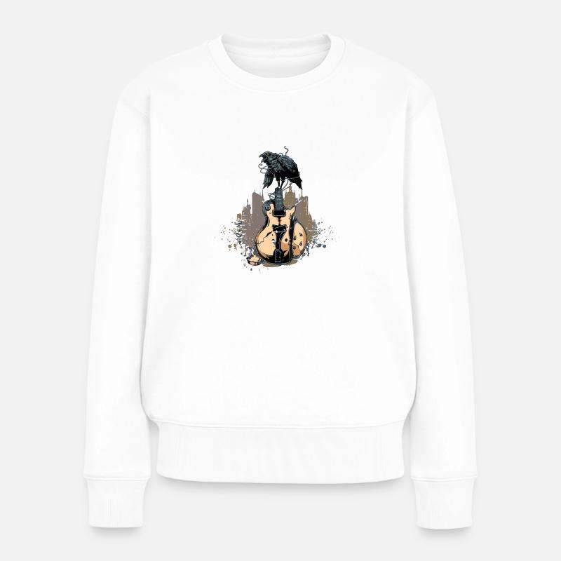 broken guitar - Frauen Premium Bio Pullover - Weiß