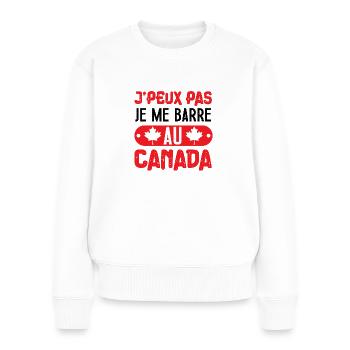 Je peux pas je me barre au canada cadeau voyage - Pull Premium bio Femme - blanc - Devant - Julia (174cm)