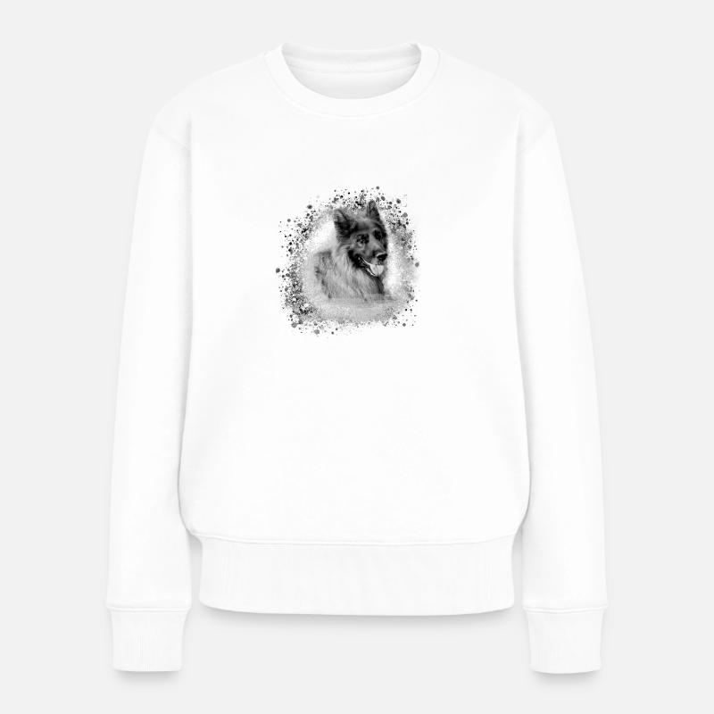 schäferhund ,hund,graffiti, deutscher schäferhund, - Frauen Premium Bio Pullover - Weiß