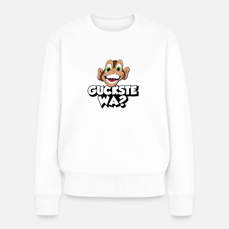 guckste wa? - Frauen Premium Bio Pullover - Weiß