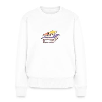 Professioneller Bücherwurm -Geschenk für Leseratte - Frauen Premium Bio Pullover - Weiß - Vorne - Julia (174cm)