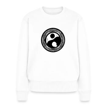 Yin Yang Signe Symbole Paix Bonheur Vecteur 11 - Pull Premium bio Femme - blanc - Devant - Julia (174cm)