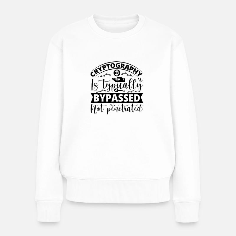 Crypto Bitcoin - Frauen Premium Bio Pullover - Weiß